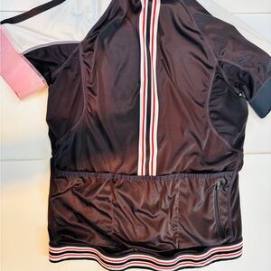 Men’s Black Cycling Jersey with Striped Accents Full Zip